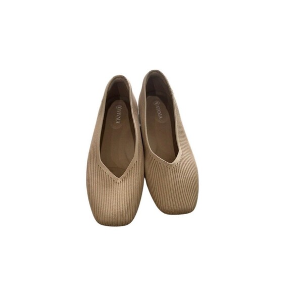 Vivaia Margot 2.0 Square Toe V-Cut Flats Shoes EU 39.5 US 8.5 Almond - Picture 2 of 5